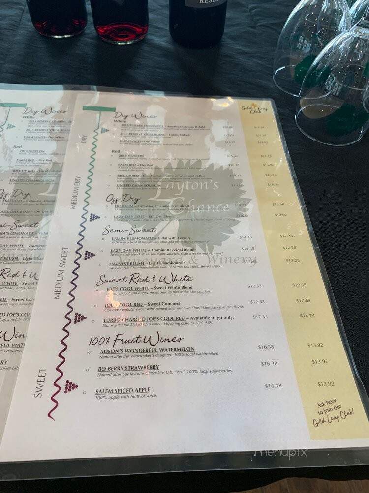 Layton's Chance Vineyard & Winery - Vienna, MD menu_pic