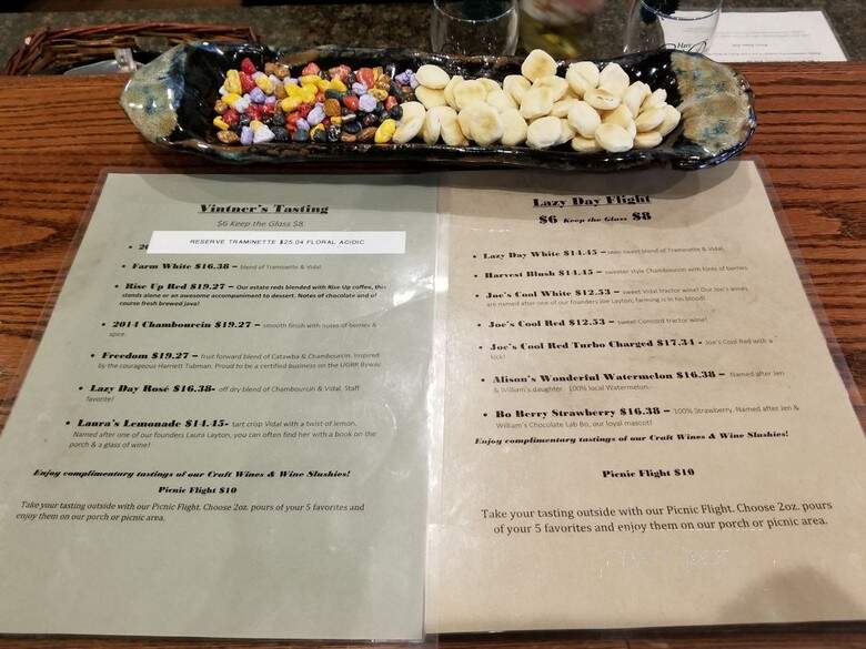 Layton's Chance Vineyard & Winery - Vienna, MD menu_pic