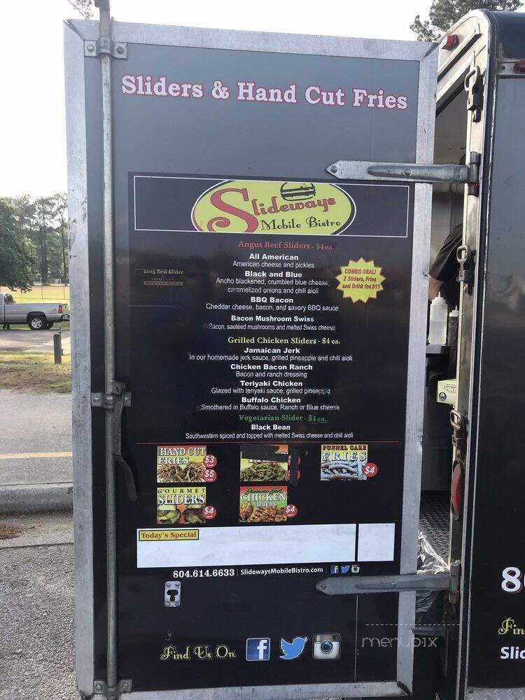 Slideways Bistro - Richmond, VA menu_pic