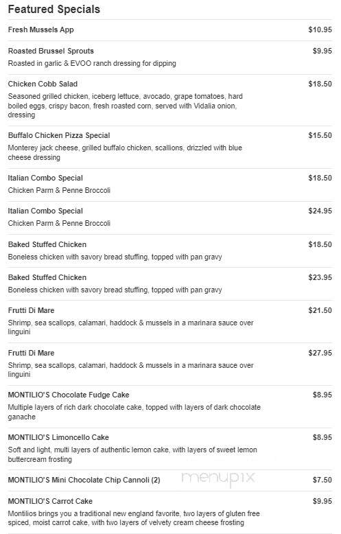 The Chateau - Stoughton, MA menu_pic