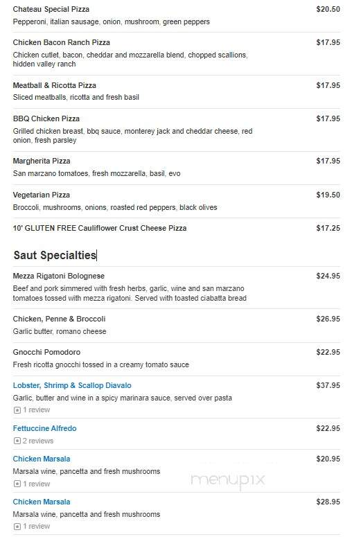 The Chateau - Stoughton, MA menu_pic
