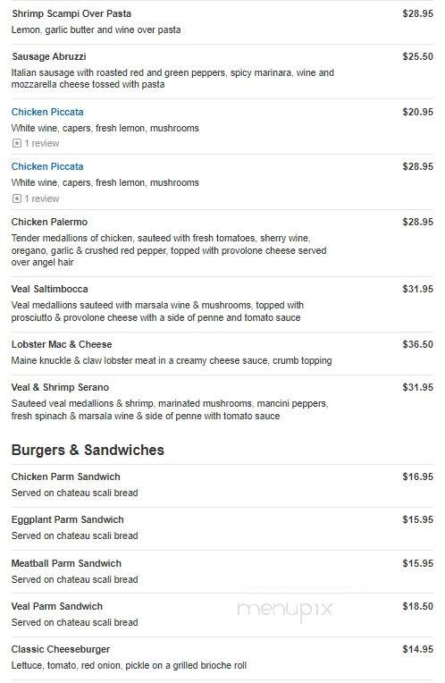 The Chateau - Stoughton, MA menu_pic