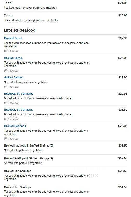 The Chateau - Stoughton, MA menu_pic