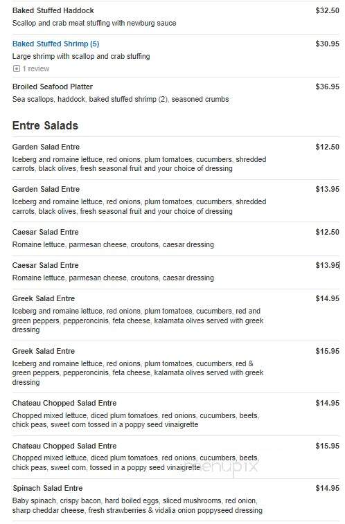 The Chateau - Stoughton, MA menu_pic