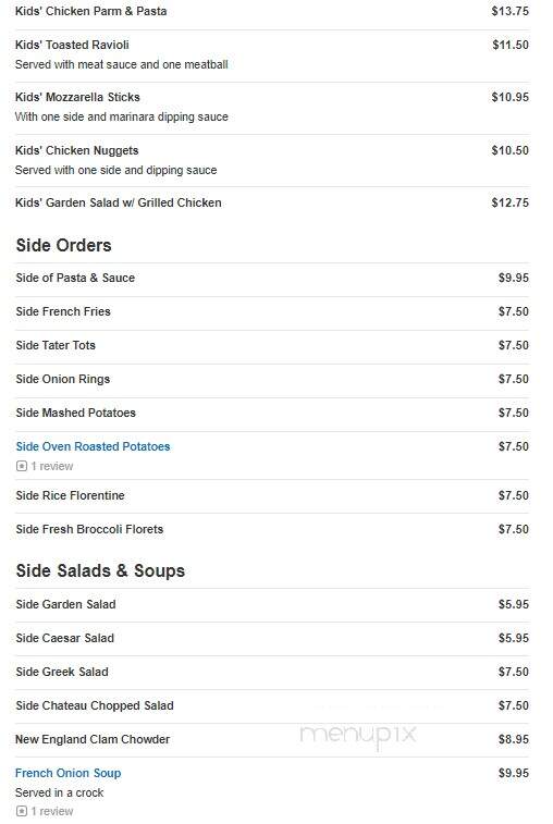 The Chateau - Stoughton, MA menu_pic