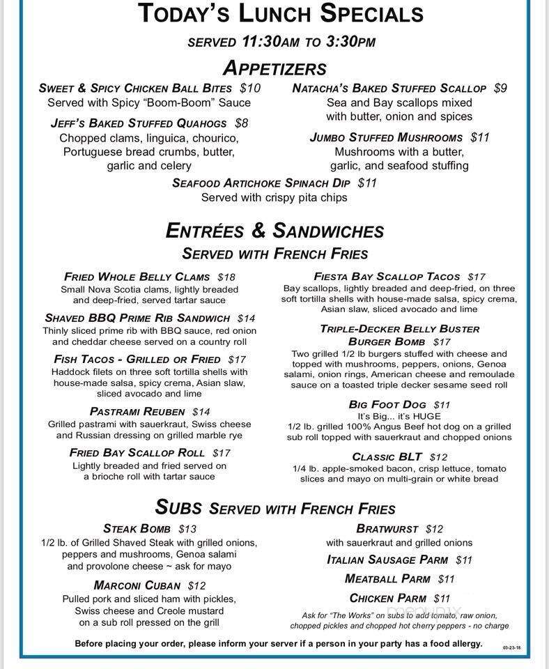 Russ and Marie's BBQ & Seafood Restaurant - Wellfleet, MA menu_pic
