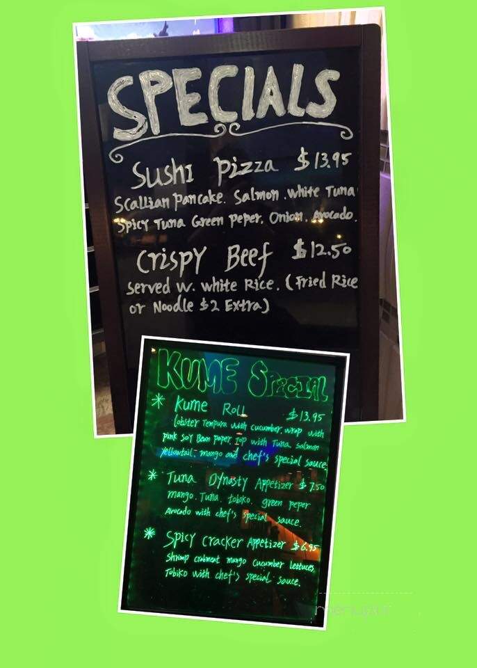 Kume Bistro - Newmarket, NH menu_pic