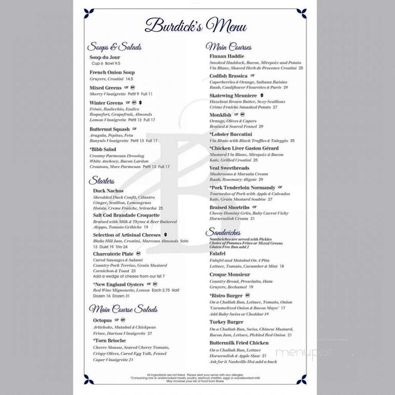 Burdicks - Walpole, NH menu_pic