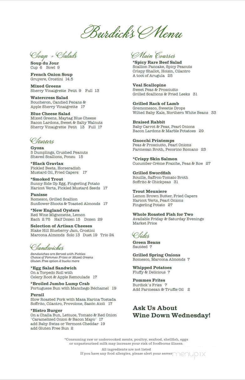 Burdicks - Walpole, NH menu_pic