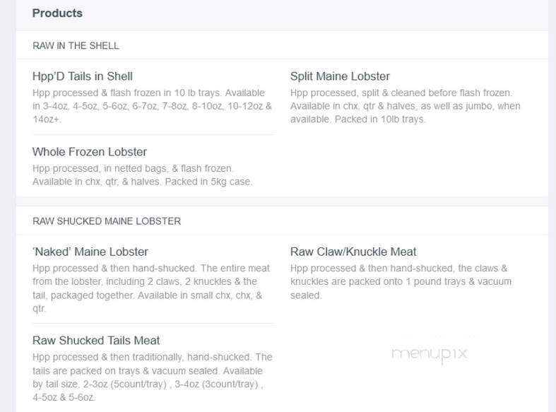 Shucks Maine Lobster - Richmond, ME menu_pic
