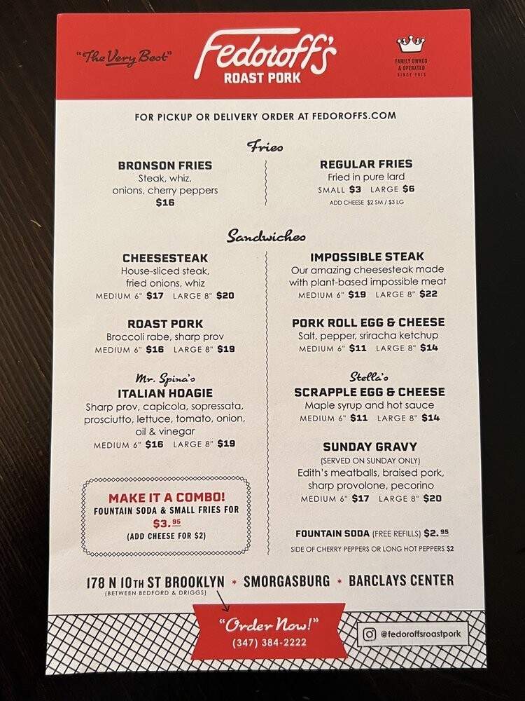 Fedoroff's Roast Pork - Brooklyn, NY menu_pic