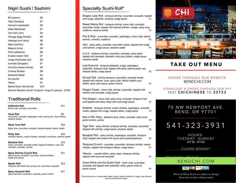 CHI Chinese and Sushi Bar - Bend, OR