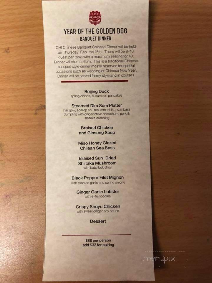 CHI Chinese and Sushi Bar - Bend, OR menu_pic