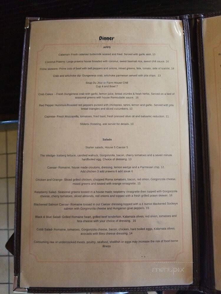 Blue Heron Bar & Grill - Carnation, WA menu_pic