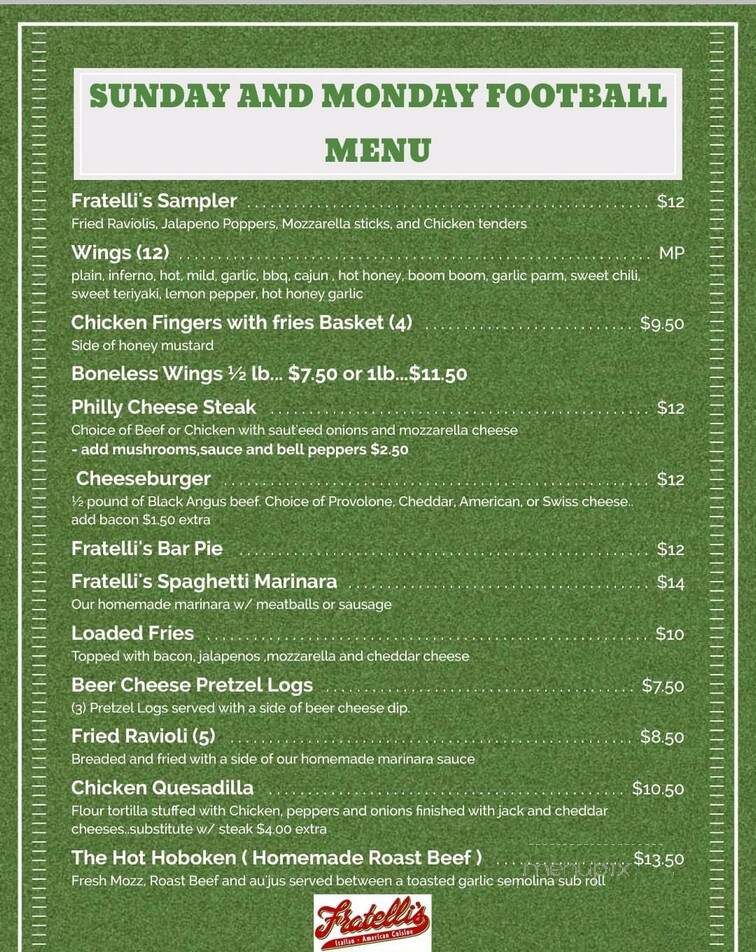 Fratelli's Towne Tavern - New Cumberland, PA menu_pic