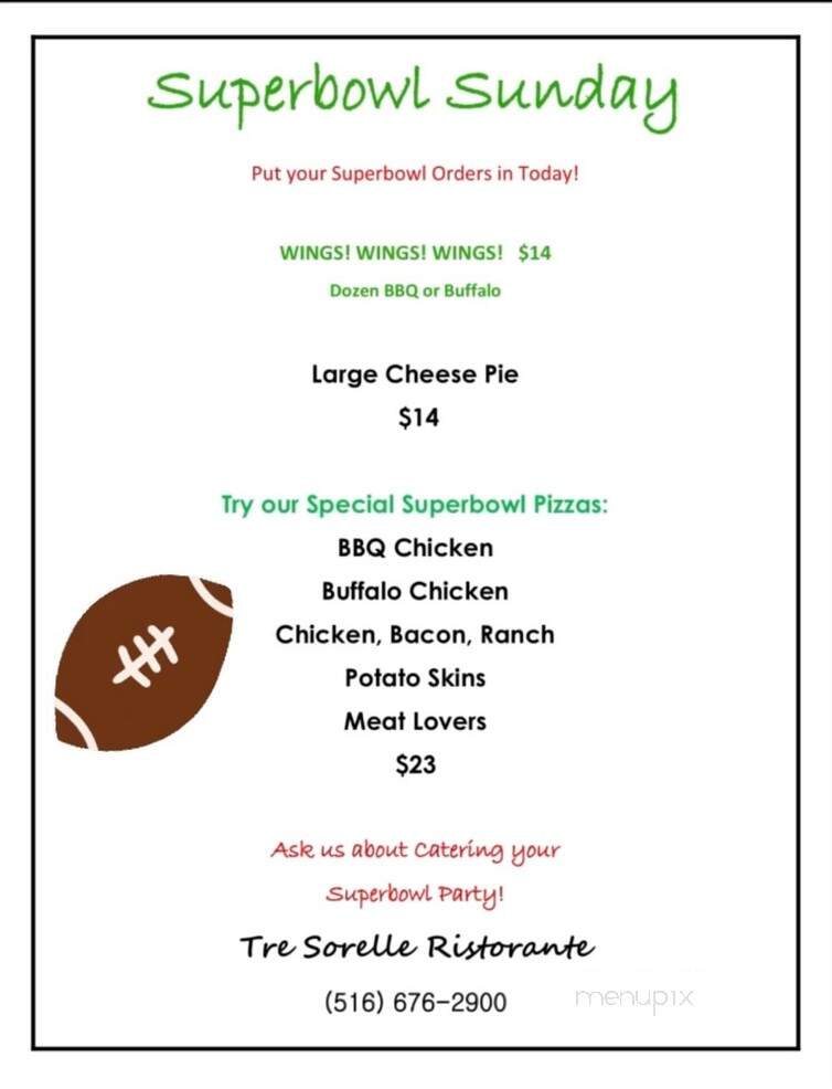 Tre Sorelle Ristorante - Sea Cliff, NY menu_pic