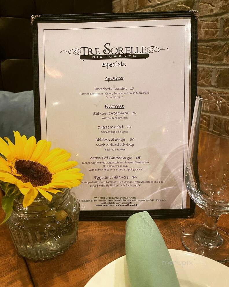 Tre Sorelle Ristorante - Sea Cliff, NY menu_pic