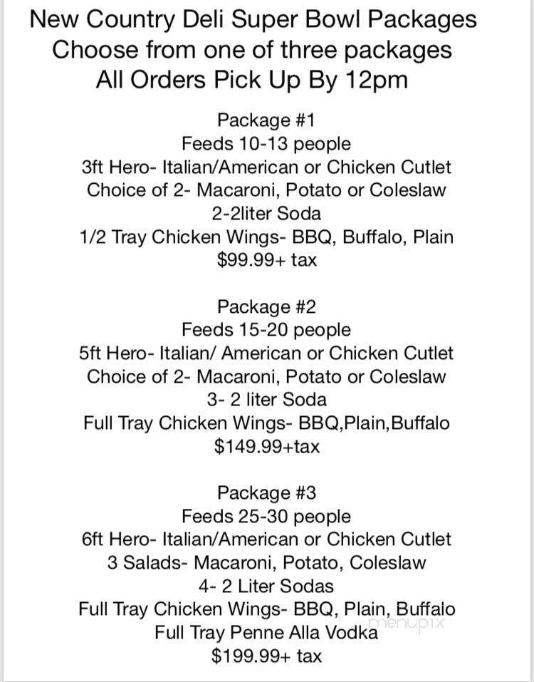 New Country Deli - Syosset, NY menu_pic