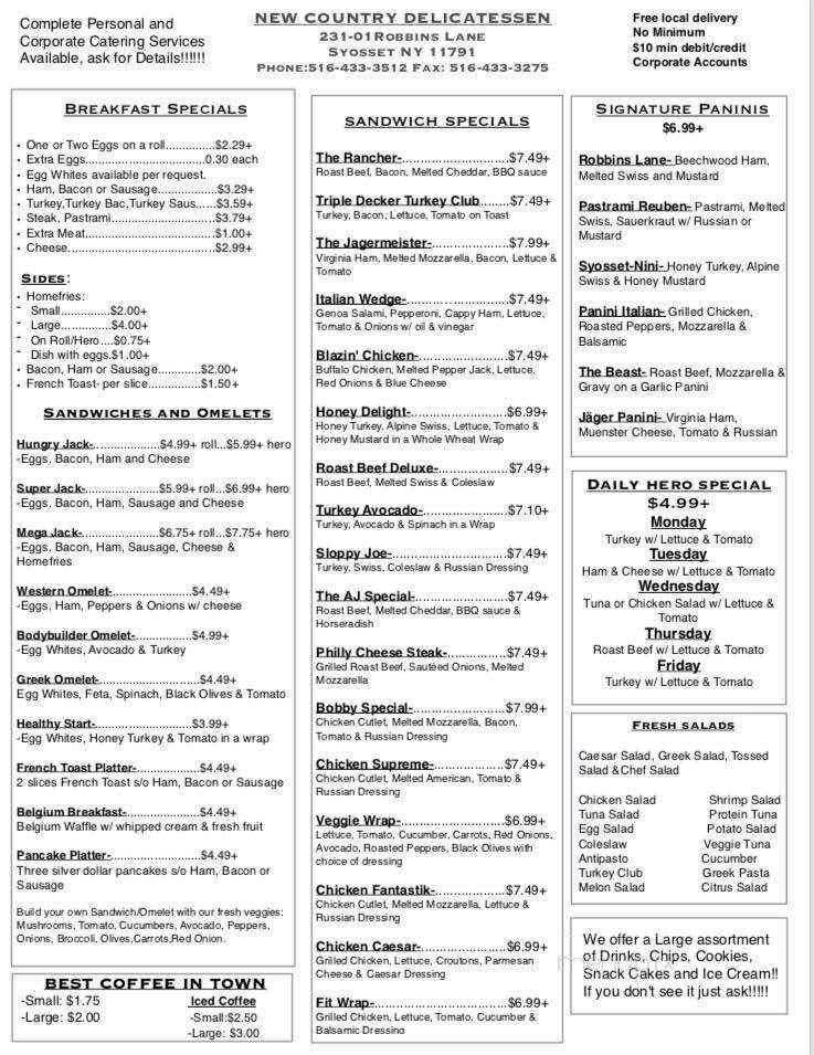 New Country Deli - Syosset, NY menu_pic