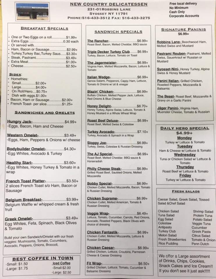 New Country Deli - Syosset, NY menu_pic