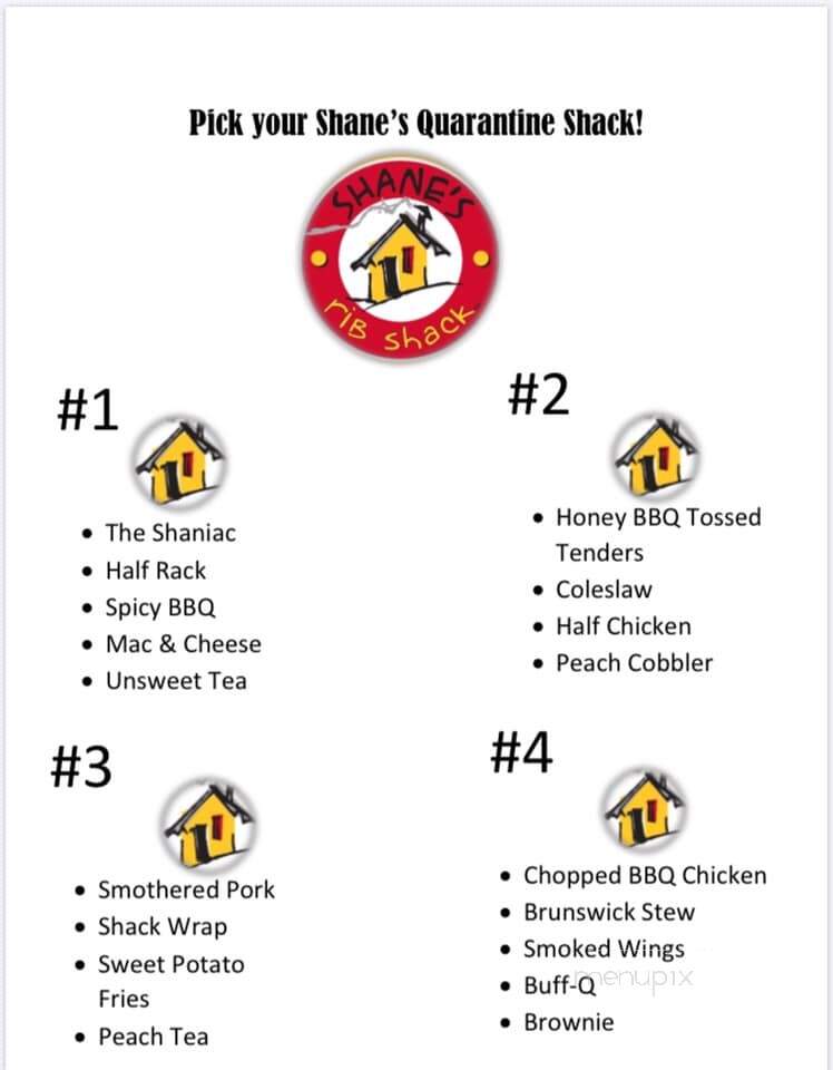 Shane's Rib Shack - Gastonia, NC menu_pic