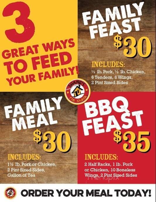 Shane's Rib Shack - Gastonia, NC menu_pic