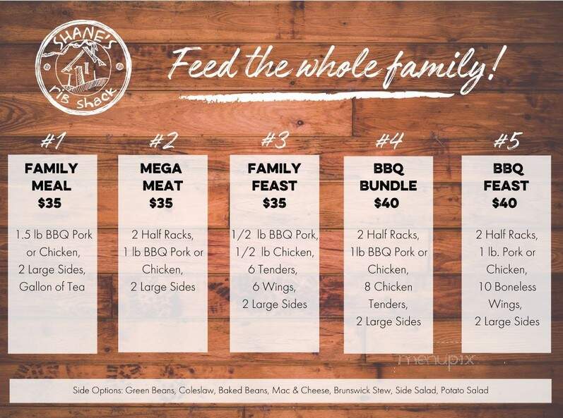 Shane's Rib Shack - Gastonia, NC menu_pic