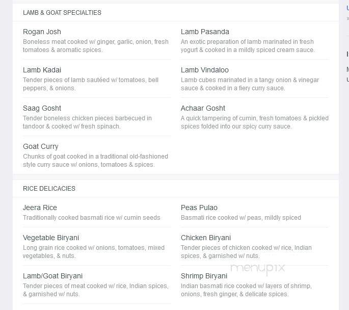 Ashiana - Norcross, GA menu_pic