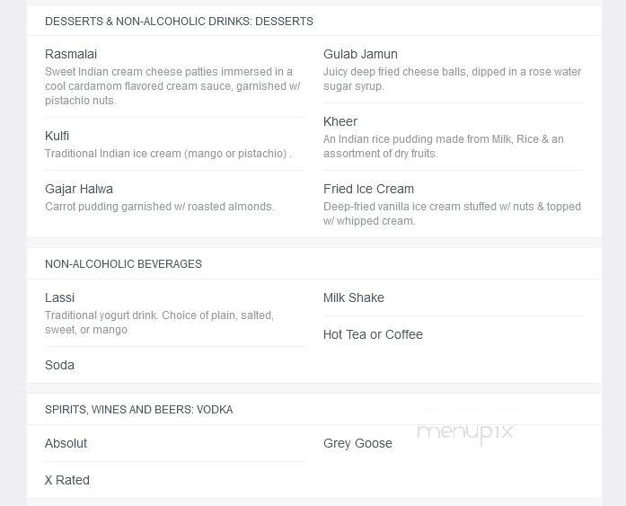 Ashiana - Norcross, GA menu_pic