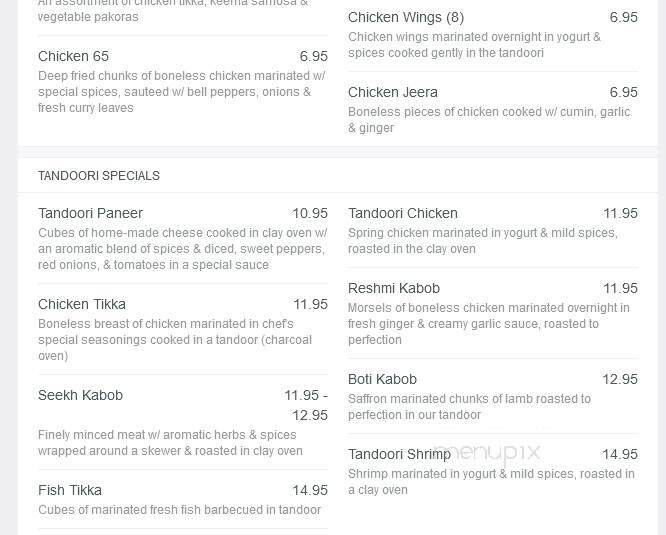 Ashiana - Norcross, GA menu_pic