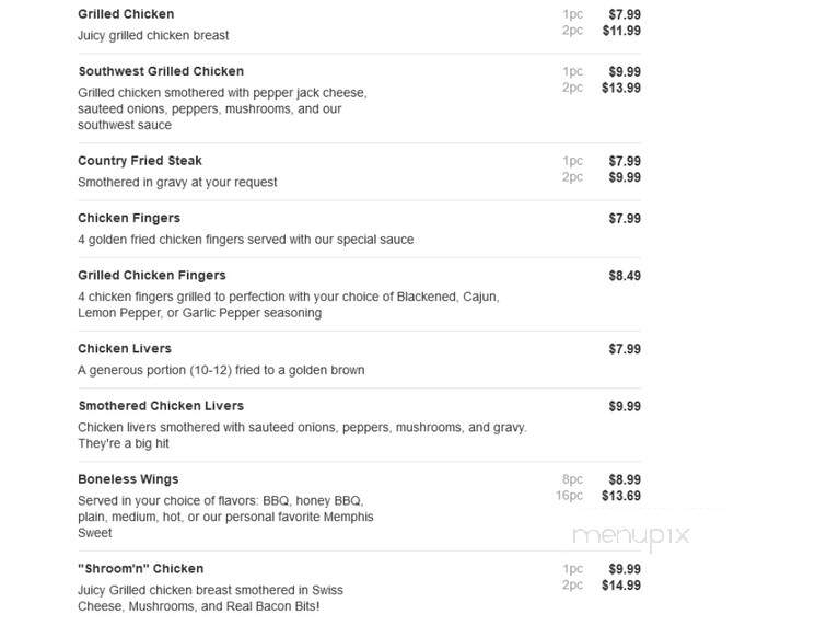 Gedney's Restaurant & Grill - Roanoke, AL menu_pic