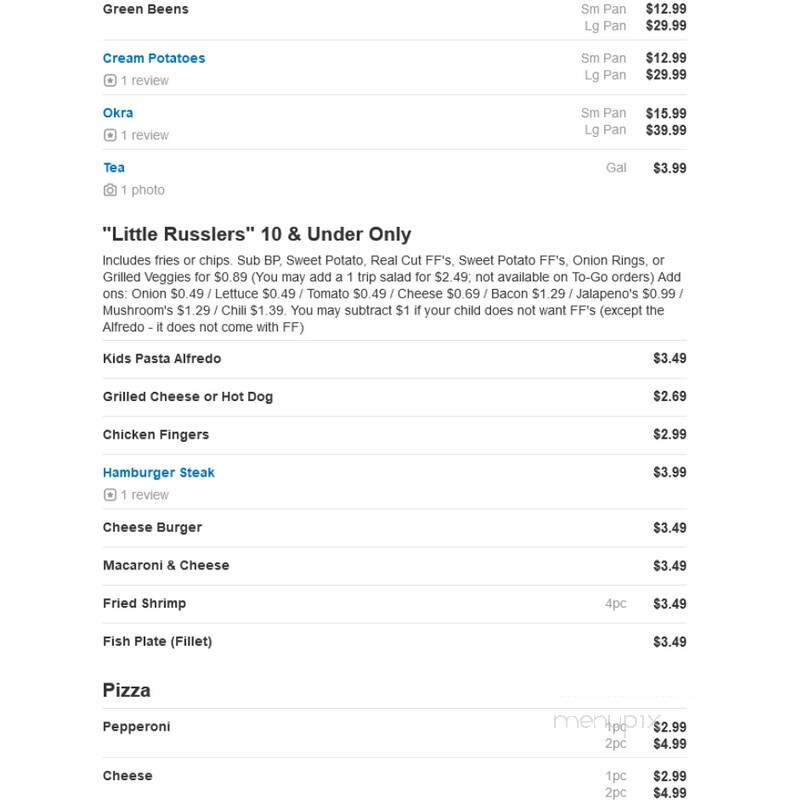 Gedney's Restaurant & Grill - Roanoke, AL menu_pic