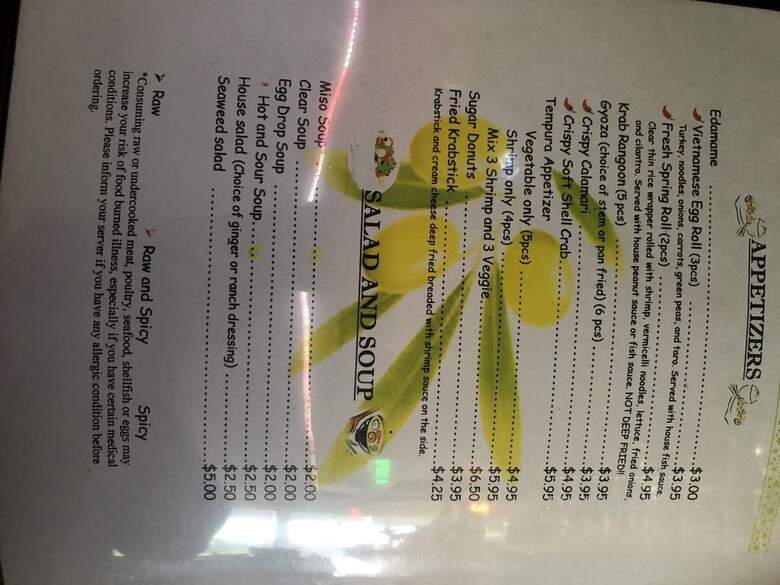 Saigon Tokyo - Saint Marys, GA menu_pic