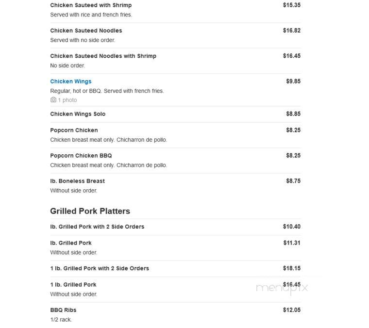 La Granja - Lauderdale Lakes, FL menu_pic