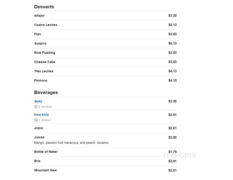 La Granja - Lauderdale Lakes, FL menu_pic