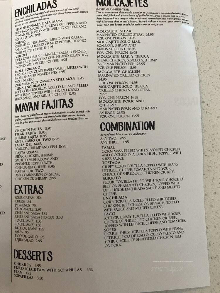 Casa Maya Mexican Restaurant - Lakewood Ranch, FL menu_pic
