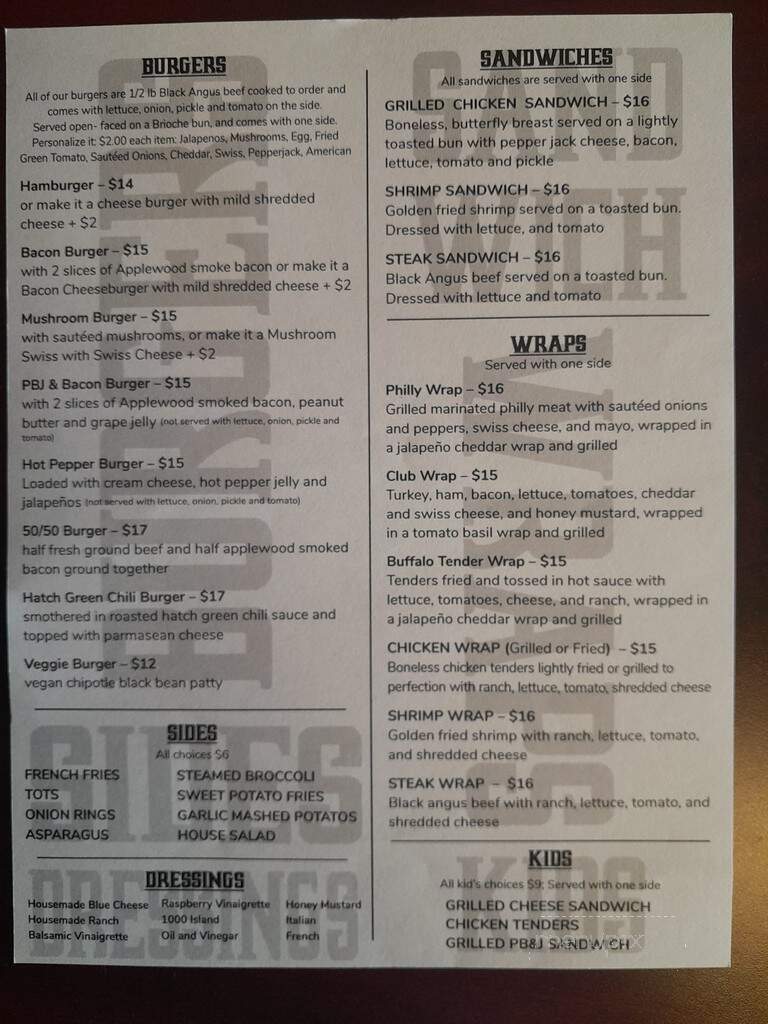 Bank Street Grill - Decatur, AL menu_pic