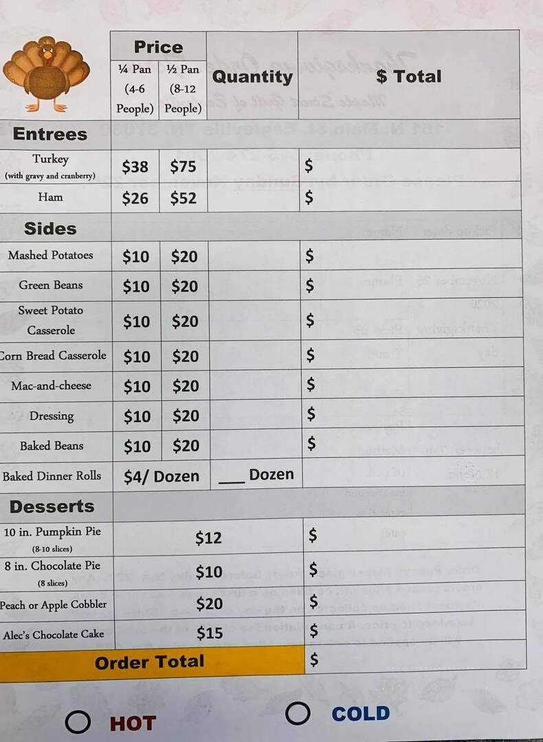 Maple Street Grill of Eagleville - Eagleville, TN menu_pic