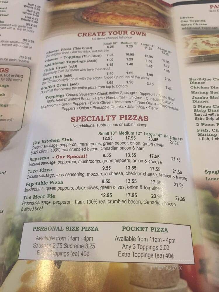 J & J's Pizza Shack - De Motte, IN menu_pic