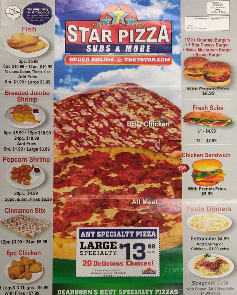 7 Star Pizza, Subs & More - Dearborn, MI menu_pic