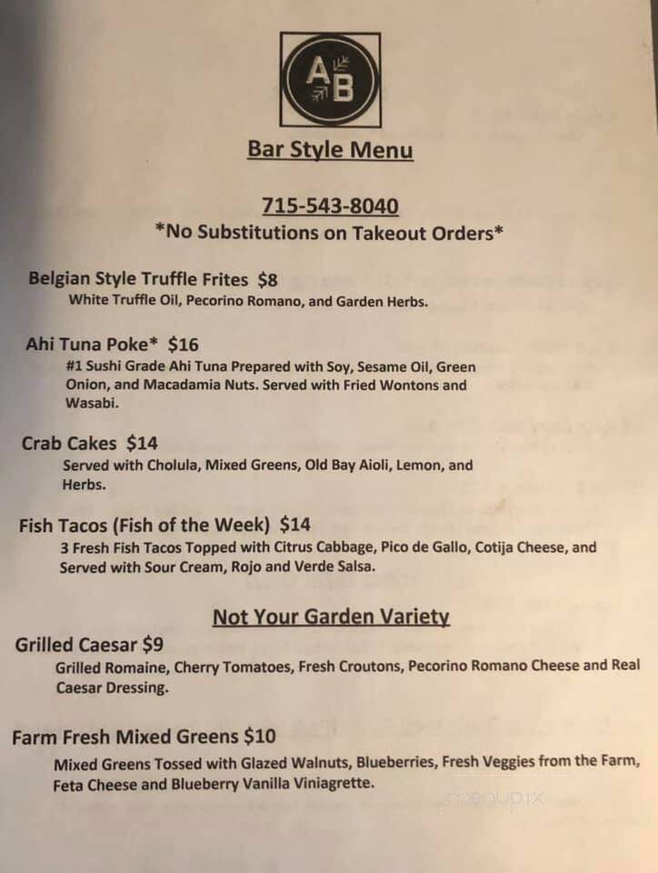 Aurora Borealis Restaurant - Manitowish Waters, WI menu_pic