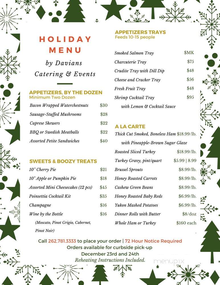 Davians - Milwaukee, WI menu_pic