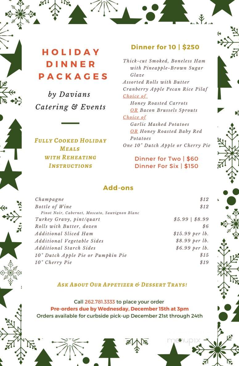 Davians - Milwaukee, WI menu_pic