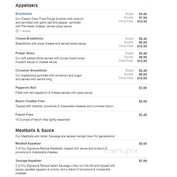 De Felice Brothers Pizza - Shadyside, OH menu_pic