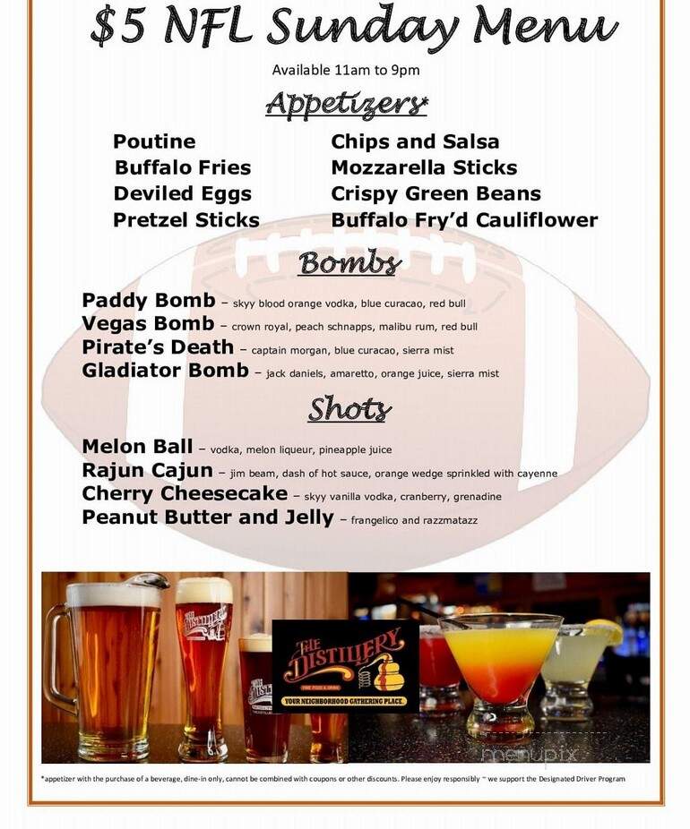Distillery - Toledo, OH menu_pic