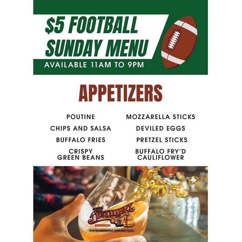 Distillery - Toledo, OH menu_pic