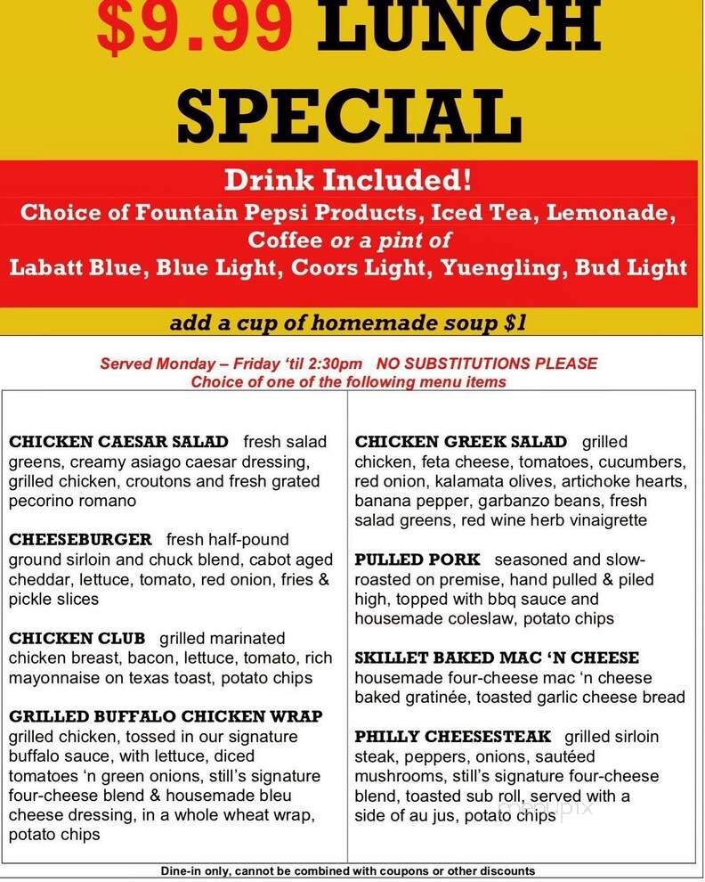 Distillery - Toledo, OH menu_pic