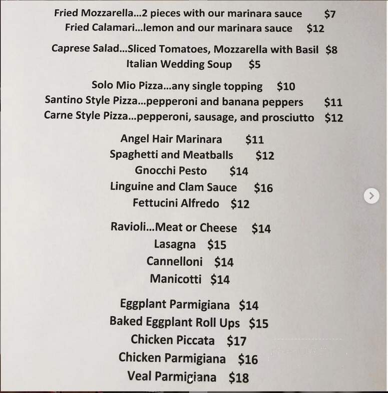 Guarino's Restaurant - Cleveland, OH menu_pic