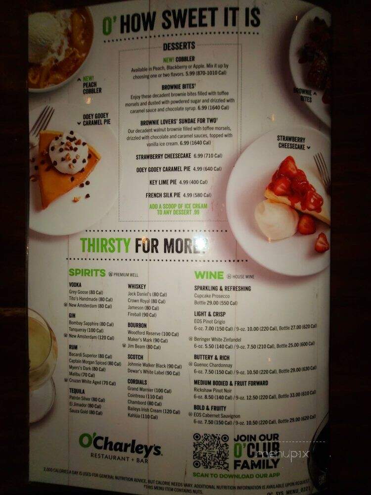 O'Charley's - Canal Winchester, OH menu_pic