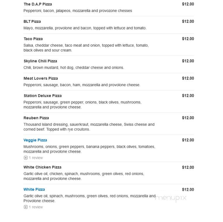 Station One Food & Spirits - Springfield, OH menu_pic
